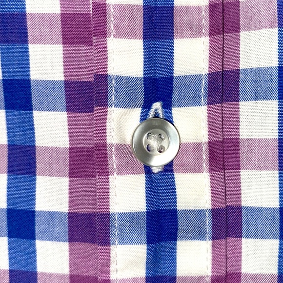 MEN GOODTHREADS BUTTON-DOWN SMALL-CHECKERED MULTI-COLOR SHIRT SZ L - Picture 5 of 10